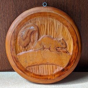Hand-carved solid wood squirrel